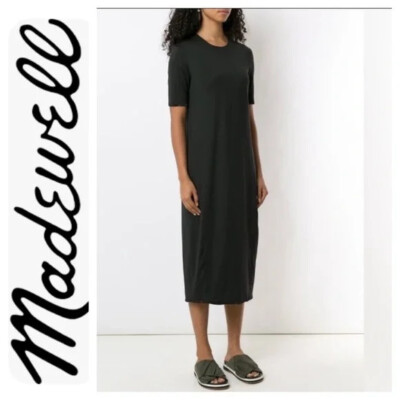 madewell black shirt dress Denim Babydoll Shirtdress in Washed Black