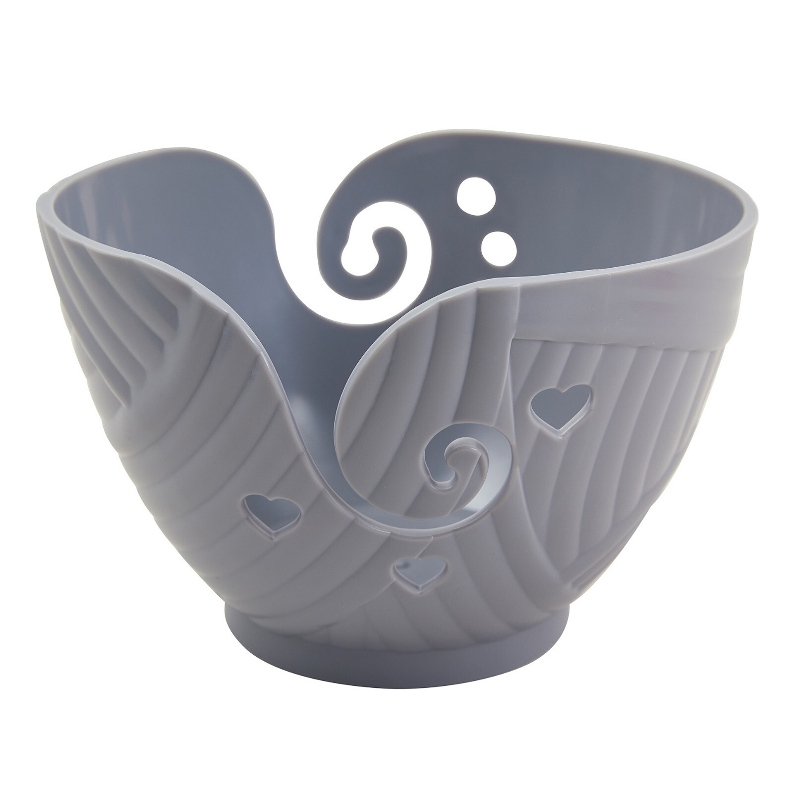 Hemline Plastic Knitting Crochet Storage Yarn Bowl, Cool Grey