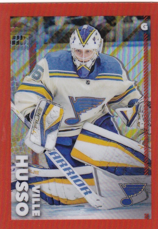 2022-23 TOPPS CHROME NHL STICKER #442 Ville Husso St. Louis SP ORANGE /25 MADE