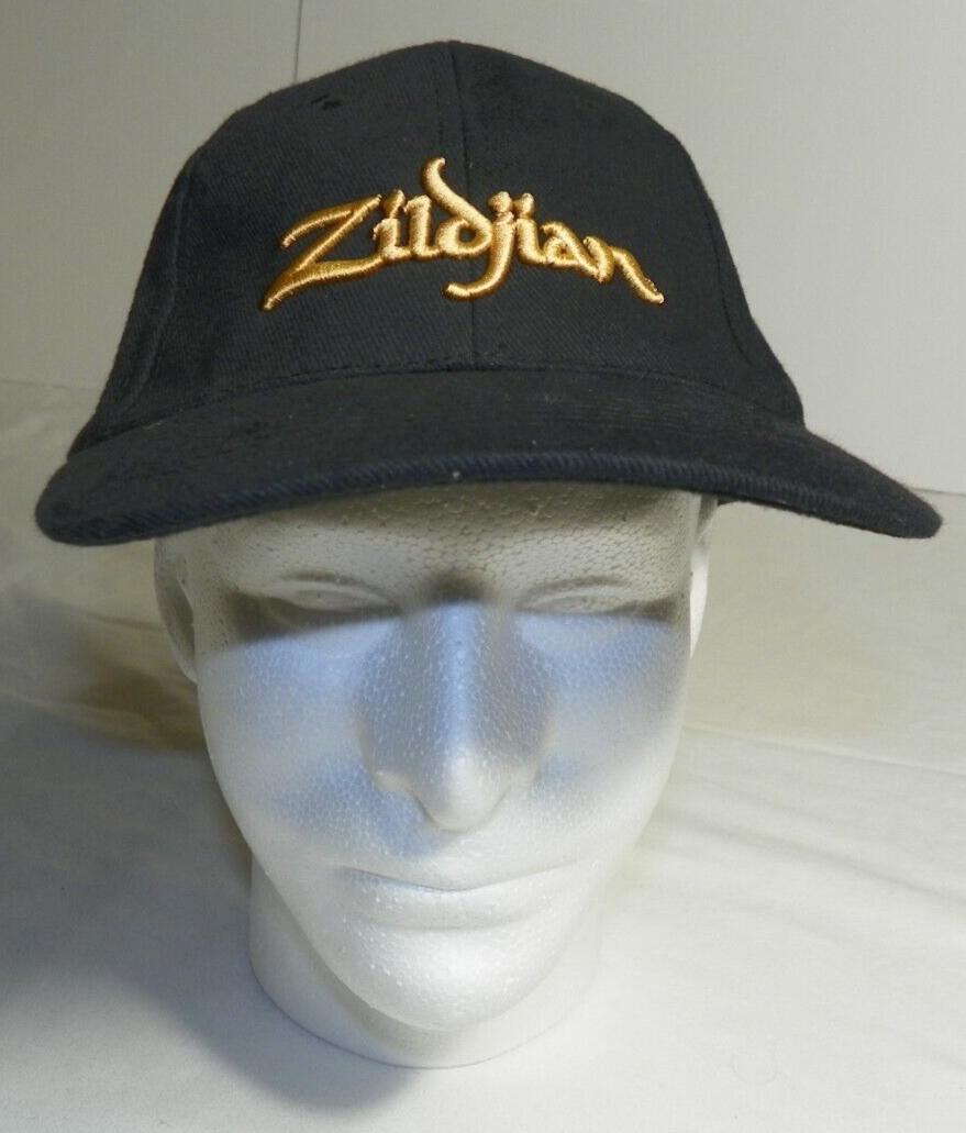 Zildjian Cymbals Black Hat Baseball Cap Gold Embroidered