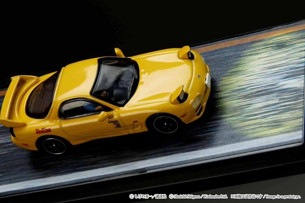 HJ64 1/64 Mazda RX-7 (FD3S)RED SUNS/Initial D VS Tsuyoshi Nakazato