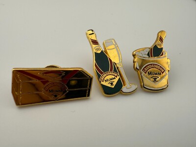Grand Cordon Mumm Champagne Brut Lapel Pins - Arthus Bertrand Paris *USED*