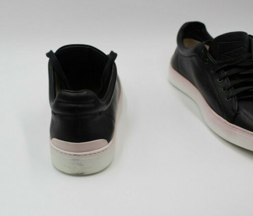Rag & Bone Women's Kent Black Leather Sneakers with Pink Fade on 