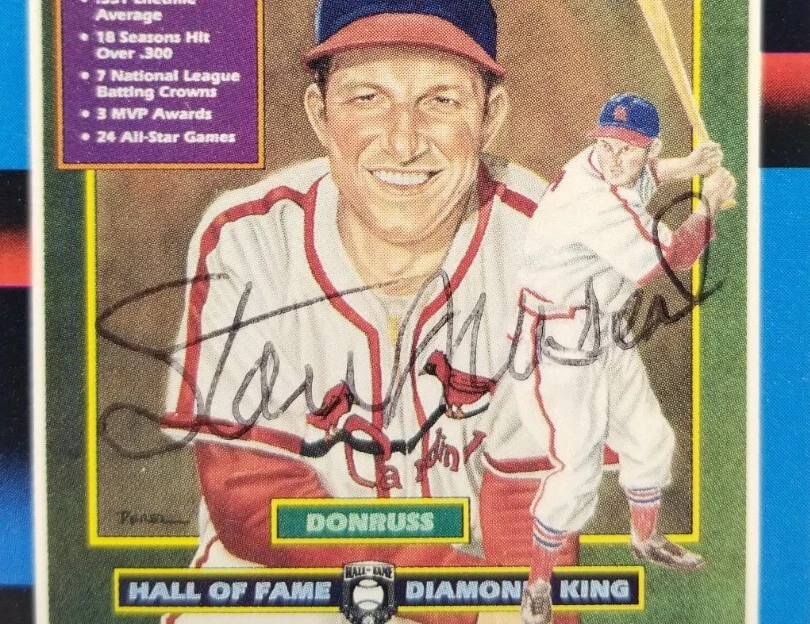 1988 Donruss STAN MUSIAL Hall of Fame Diamond King Signed St Louis Cardinals 641 - Image 3 of 4