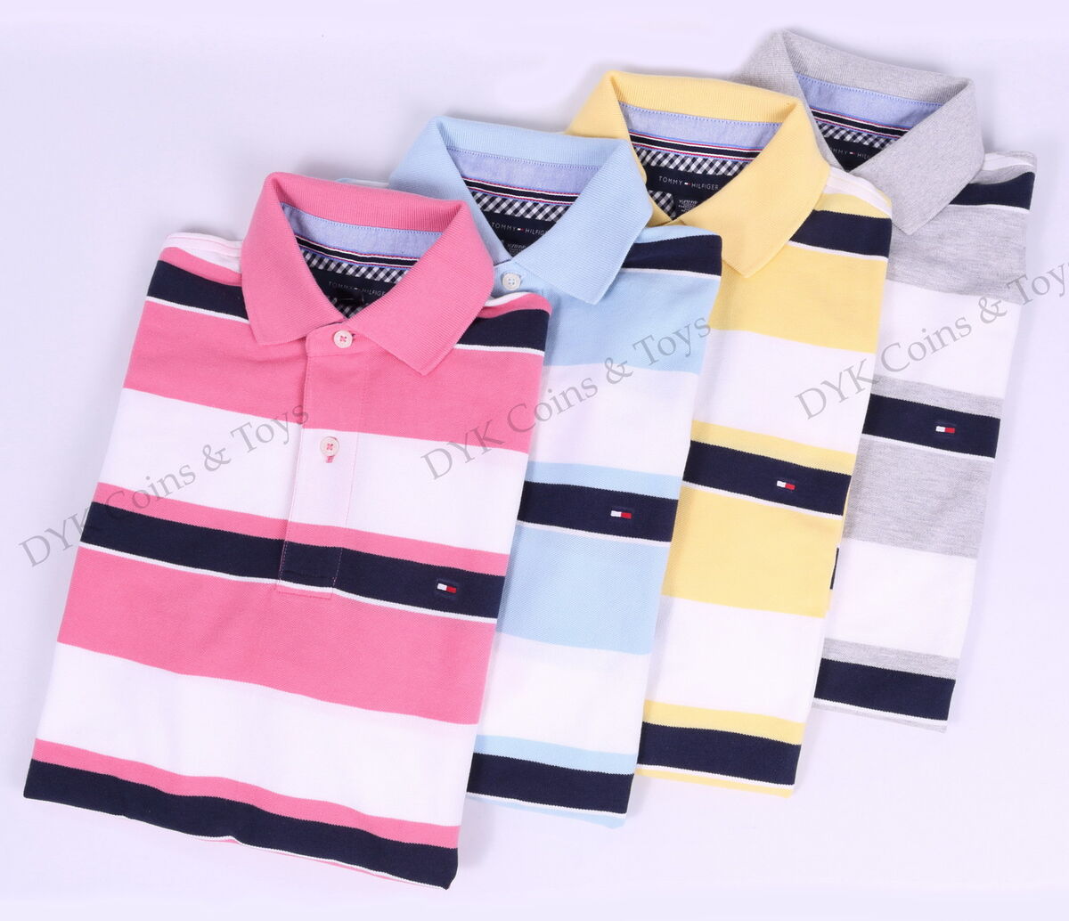 NEW TOMMY HILFIGER MEN'S CLASSIC STRIPE PIQUE MESH POLO NEW TOMMY HILFIGER MEN'S CLASSIC STRIPE PIQUE MESH POLO