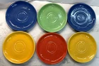 Lot of 6 Colorful Stoneware Fish 6.5" Plates Bread Dessert Fiesta Colors Style