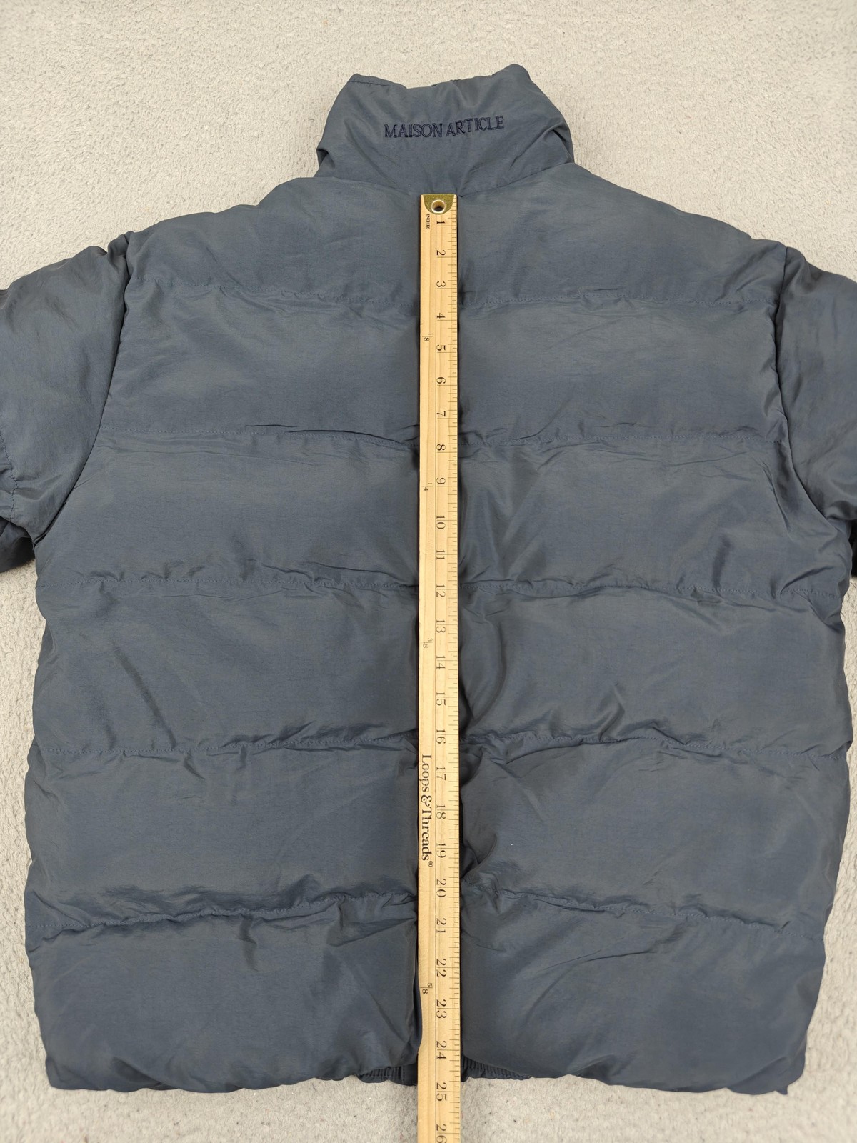 Maison Article Jacket Mens Medium Gray Quilted In… - image 6