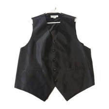 Calvin Klein Men's Black Waistcoat Sz Medium Formal Wedding Prom Silk Blend
