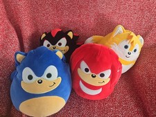 Set Of 4 Squishmallow Kellytoy Plush Sonic the Hedgehog Sega 8" Inch