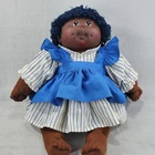 VTG 1984 African American MN Thomas Cabbage Patch Doll 18” Blue Dress Outfit