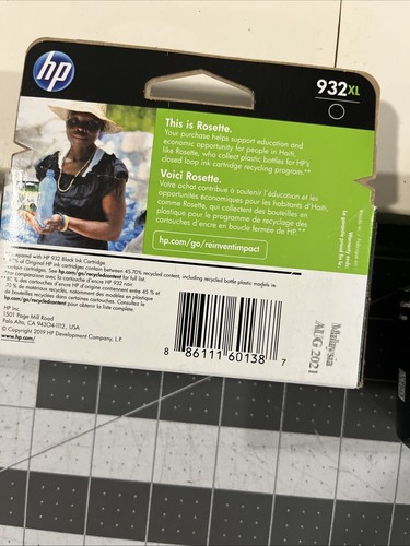 2pz Cartuccia di inchiostro nero ORIGINALE HP 932-XL SCAD 08/2021 OEM - Nuova/Sigillata - Foto 6 di 7