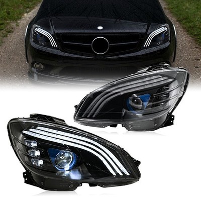LED Projector Headlight Fit For Benz W204 C-Class 4-Door 2008-2011 Head Lamps