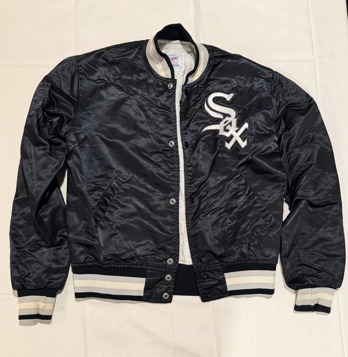 Veste Starter Vintage Chicago White Sox, Collection Diamond, Full-snap, Taille XL, Noir, édition Limitée