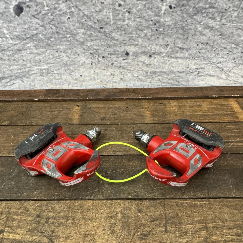 Pedales de bicicleta de carretera Look P5.1 par rojo multitensión hechos en Francia Foto 2 de 4