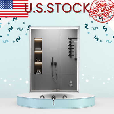 NEW LED Bathroom Mirror 24x32 Vanity Light Anti Fog 3 Color Dim