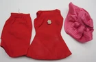 Vintage Barbie Music Center Matinee Red Top Rhinestone Flower Skirt Pink Hat