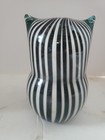 Vintage Owl Art Glass Hand Blown Murano Style   Big Eyes Heavy Swirl Stripe — photo 2