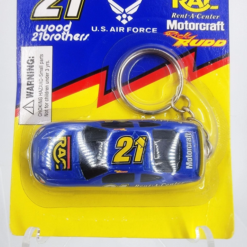 NASCAR 1:87 Scale 21 Wood Brothers Multicolor Die Cast Keychain New - Image 2 of 4