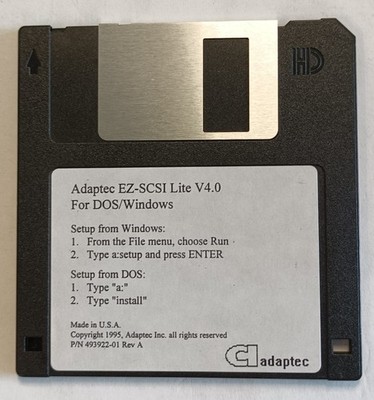 Selten - Adaptec EZ-SCSI - SCSI Setup auf Diskette für DOS und Windows - funktionstüchtig