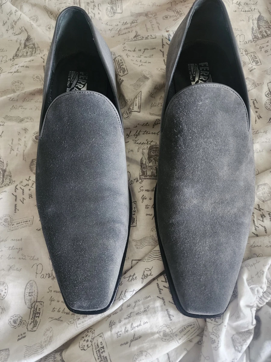 Salvatore Ferragamo Oxford Gray Dress Shoes for Men for sale  display picture 2