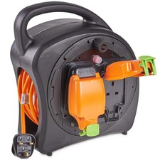 VonHaus Extension Reel 25m Double Socket, Splash Proof for Indoor/Outdoor Use