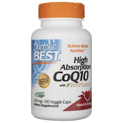 Doctor's Best Coenzym Q10 100 mg + Piperin 5 mg, 120 Kapseln