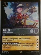 Disney Lorcana Ursula's Return EN4-Piglet Sturdy Swordsman 191/204 Cold Foil