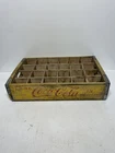Vintage Wooden Soda Crate Coca Cola Wood Box Coke Yellow Red 24 Bottle Slots