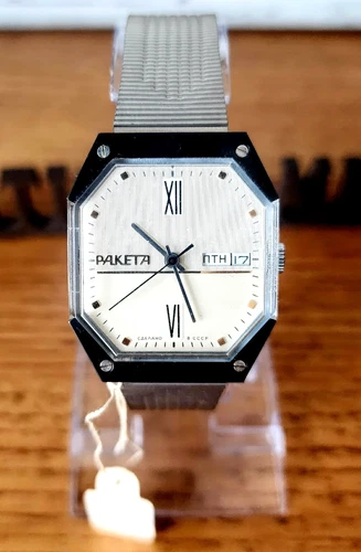 Vintage watch RAKETA. 1980s. Star wars. MADE IN USSR. Soviet/Russia. New.