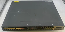 Cisco Catalyst 3560-X Switch WS-C3560X-48T-S w/ C3KX-NM-1G Module and 2x PSU