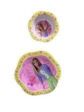 1999 Barbie Mattel Zak Designs Plate and Bowl Floral Pattern 98039