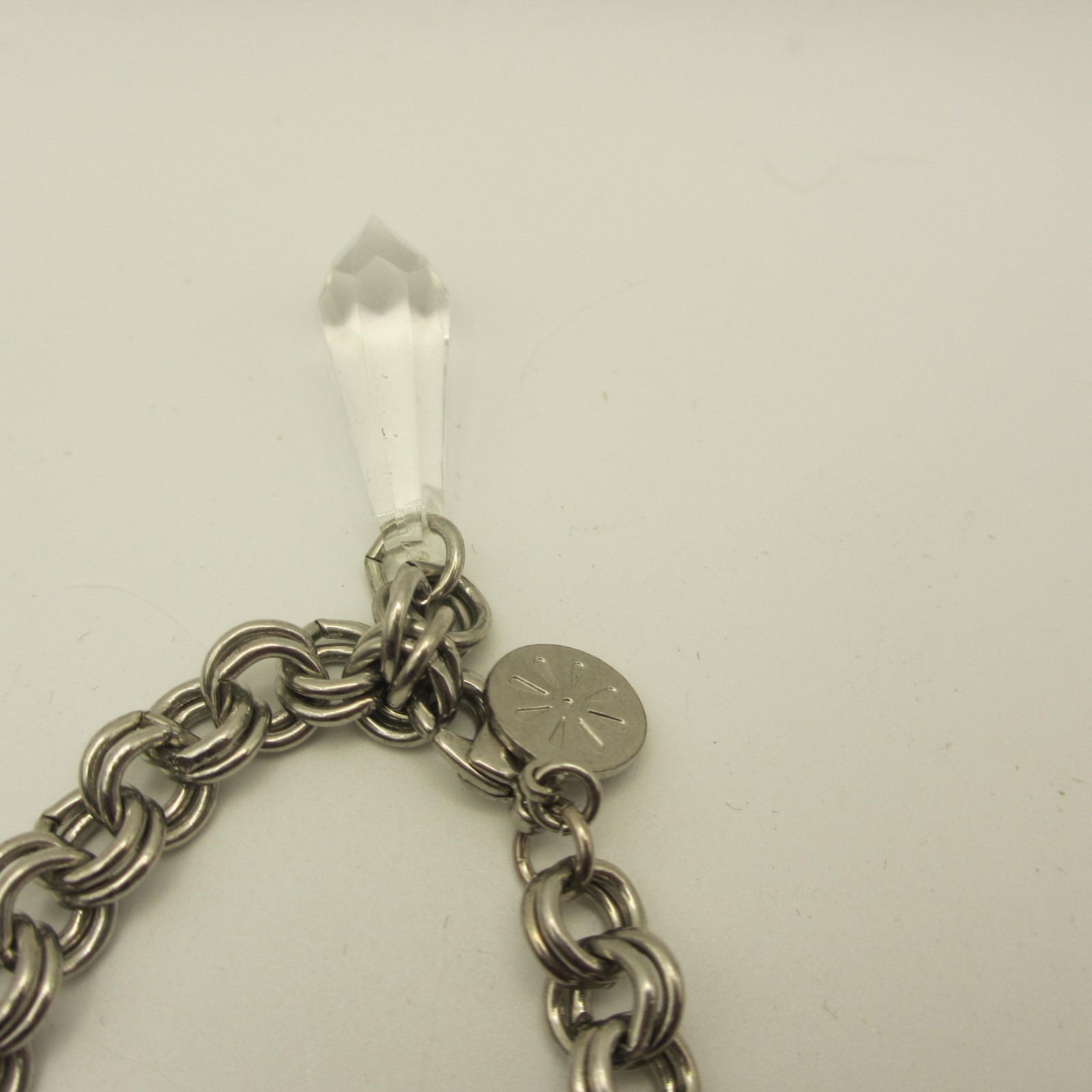 Lucite Necklace Drop Dangle Statement Silver Tone… - image 10