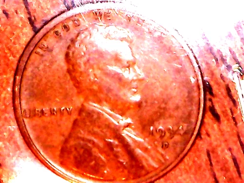 1934-D  CIRCULATED LINCOLN WHEAT-BACK PENNY - GRADES "FINE"