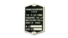 Panni R50 nameplate, id plate