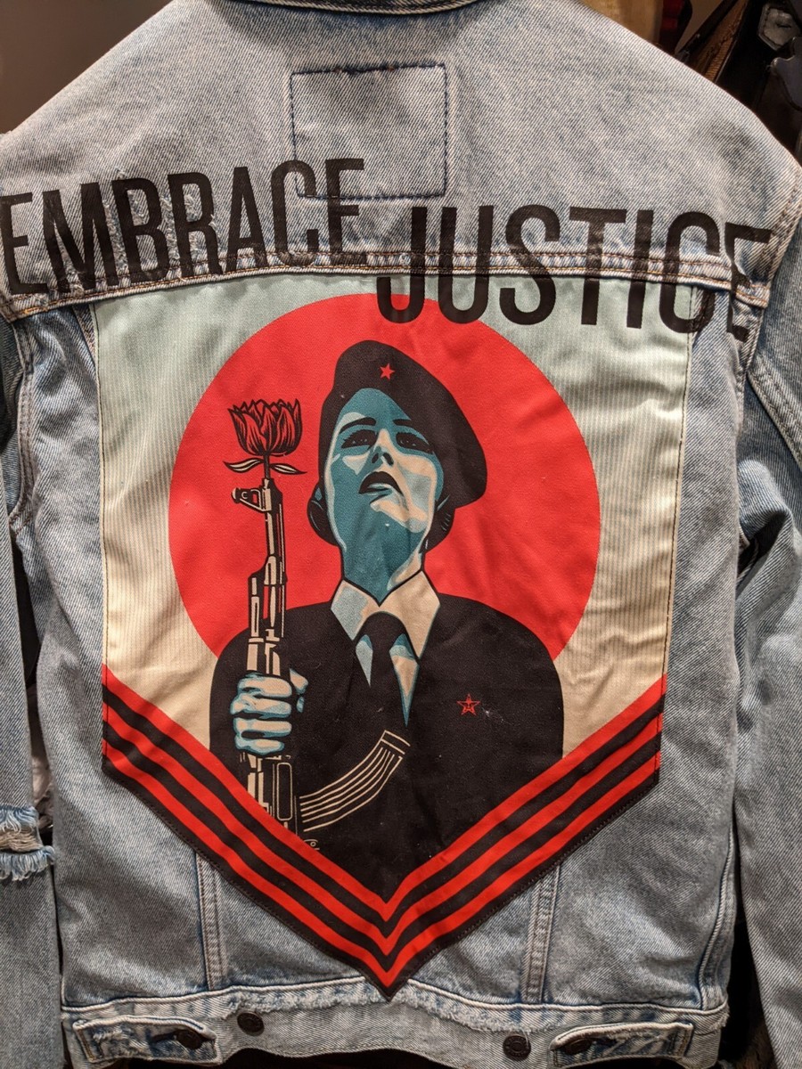 LEVI'S SHEPARD FAIREY OBEY TRUCKER JEAN JACKET Contemporary