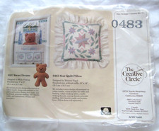 The Creative Circle Candlewicking Embroidery Kit 0483 Star Quilt Pillow 1988