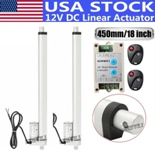 Heavy Duty 2x18" 1500N 330lbs Linear Actuator +Remote Control 12V Electric Motor