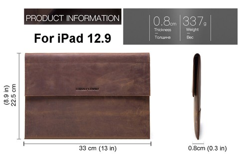 Leather Tablet Case Laptop Cover Sleeve For iPad 12.9" MacBook Pro 14.2" 16.2" - Picture 4 of 15