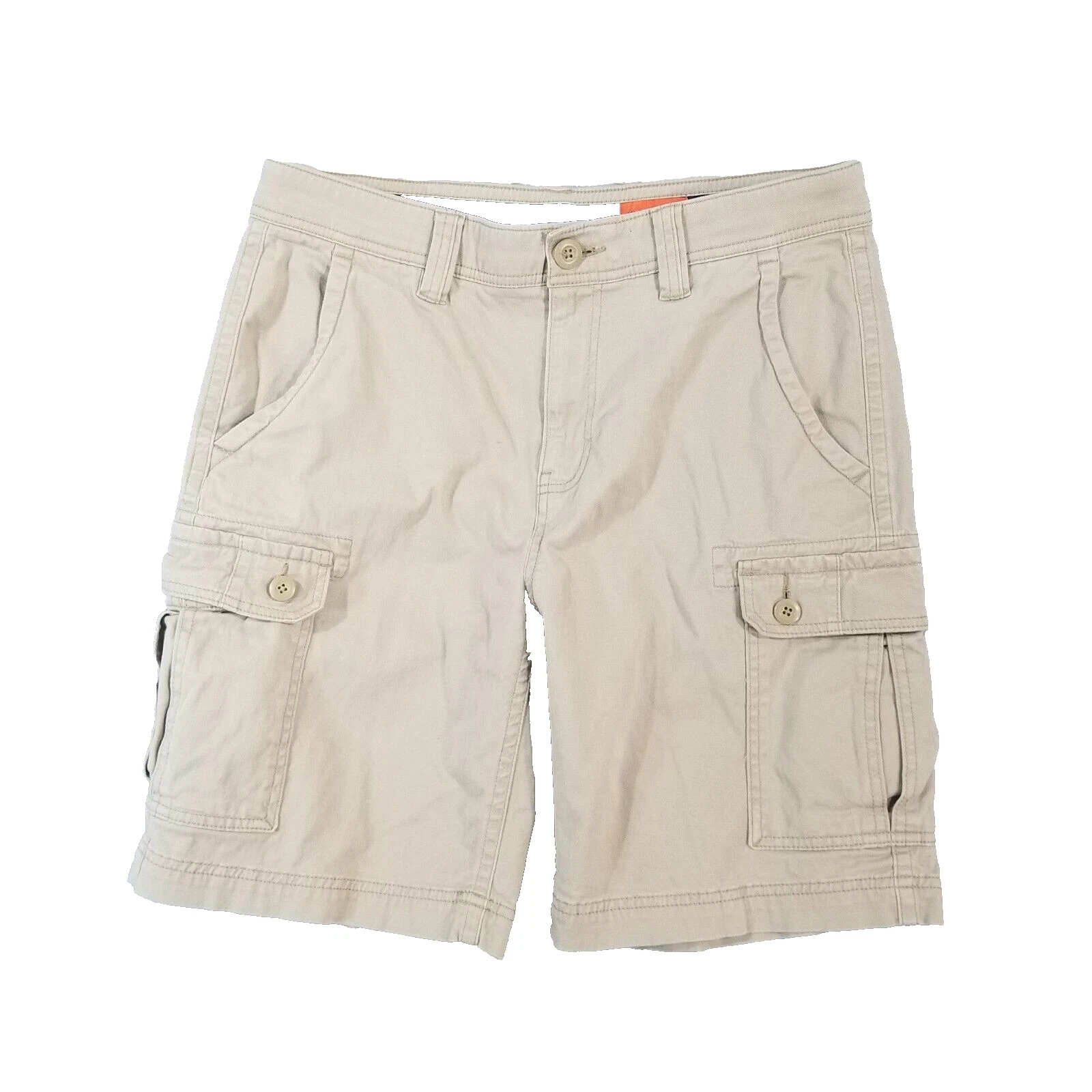 St John's Bay cargo hiking shorts men's 32x10 dark beige comfort waist outdoor