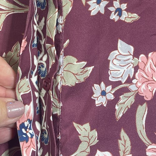 Set Pigiama Donna Collezione Tolani Medio Borgogna Floreale Top Pantaloni Comodo Accogliente - Foto 4 di 22
