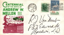 CENTENNIAL OF ANDREW W. MELLON CACHET EVENT COVER CANCELLED GARDEN CITY NY 1965
