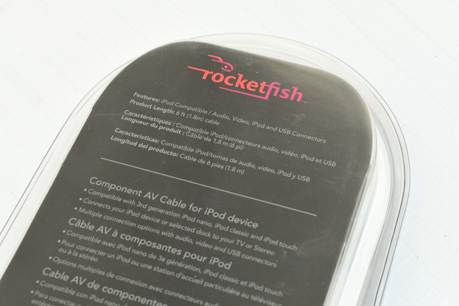 Rocketfish RF-IPODAV 1.8 M/6 ft Component AV Cable for iPod, Audio Video Connect