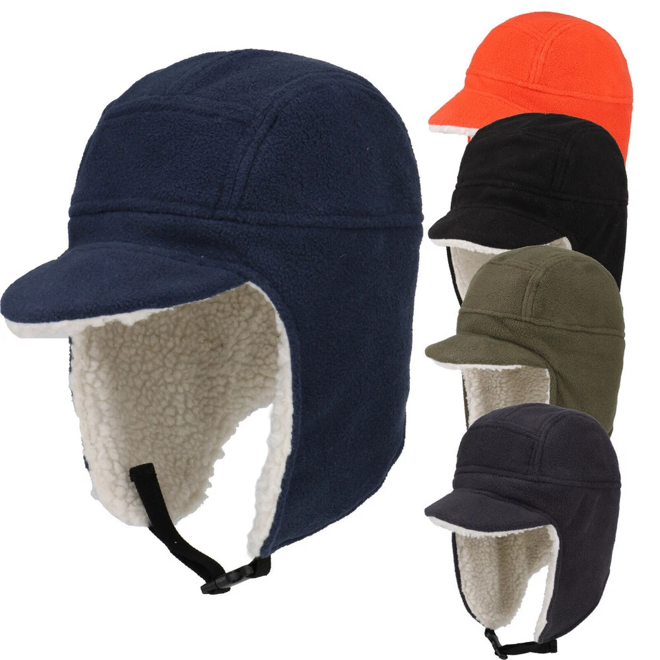 Invierno Cálido Vellón Orejera Sombrero Calavera Gorra Deportes A Prueba de Viento Gorro con Cubiertas para las Orejas Foto 2 de 4