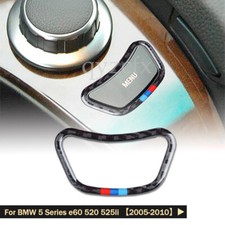 Carbon Fiber Car Center Console Menu Panel Trim Cover For Bmw 5 Series E60 05-10