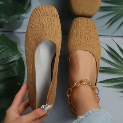 Women's Ballet Flats Shoes Comfortable Soft Casual Slip on Dress Shoes Square