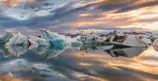 Landscape jokulsarlon iceberg reflection nature sunset Custom Gaming Mat Desk