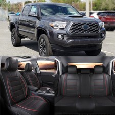 For Toyota Tacoma Tundra Trd Car Truck Seat Cover Pu Leather 5 Seat Cushion Set