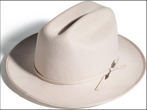Open Road Hat Fedora Hat Pure Wool Felt Hat Vintage 7 5/8-7 3/4 Open-beige - Picture 5 of 12