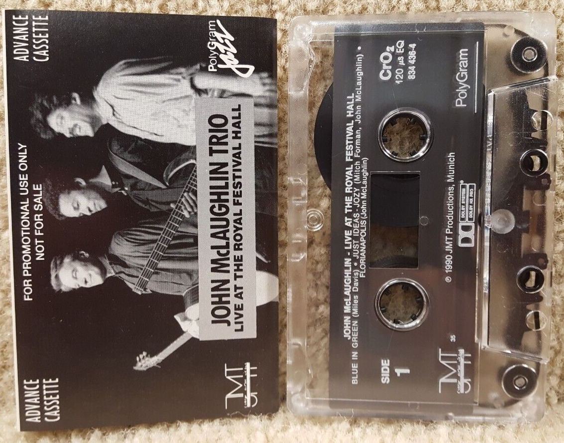 Vintage 1990 Cassette Tape John McLaughlin Trio Live At The