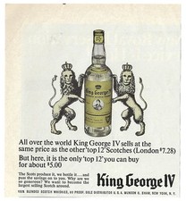 1967 King George IV Scotch Whiskey Imported Scotland Vintage Magazine Print Ad